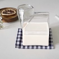 ins milk box shape creative cup coffee cup transparent cup polygon pure color photo prop Han style living room