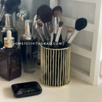 Ins Golden Vertical Makeup Brush Storage Barrel Desktop Sundries Storage Students Advanced Sense Glove Cartridge Bedroom Nordic