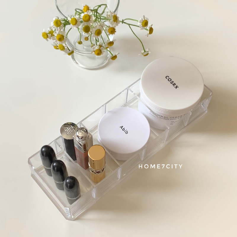 ins transparent acrylic partition storage box air cushion eye shadow display box bedroom desktop rectangular finishing box