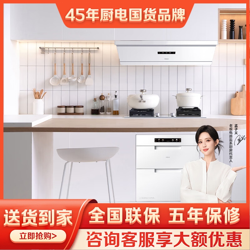 Boss Salt Series G2 Range Hood and Stove Set, Steam Oven, Dishwasher, Three or Four-Piece Set 67A2-G2 Top and Side Integrated