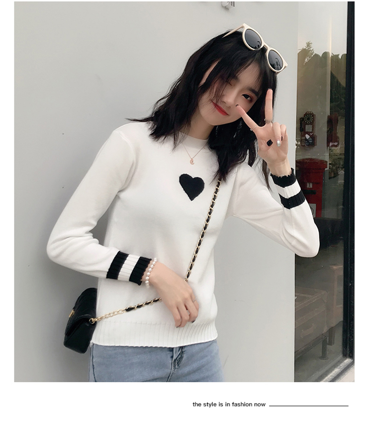 Mùa thu và mùa đông Phụ nữ mới của sinh viên Hàn Quốc đầu thon gọn kiểu dáng áo len yêu thích áo len nửa cổ cao - Vòng cổ áo len các kiểu áo len