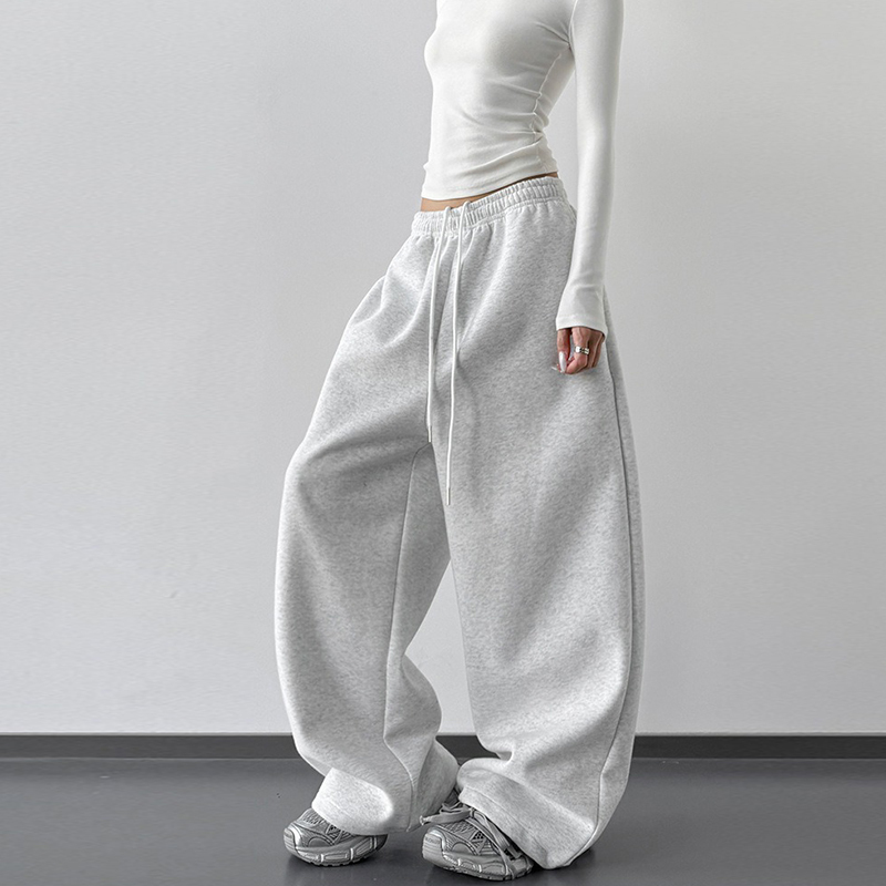 Tall Women's Extra-Long White-Gray Sweatpants, Spring and Autumn 2026 New Style, Loose, Slimming, Casual, Straight-Leg, Wide-Leg Sweatpants Tall Women's Extra-Long White-Gray Sweatpants, Spring and Autumn 2026 New Style, Loose, Slimming, Casual, Straight-Leg, Wide-Leg Sweatpants