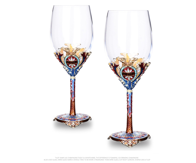 Cao cấp men đỏ rượu thủy tinh decanter đặt ánh sáng hộ gia đình sang trọng cốc rượu vang không chì - Rượu vang ly vang trắng
