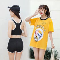 Swimsuit female sports conservative student girl split three-piece blouse cover belly show thin Korean hot spring swimming suit