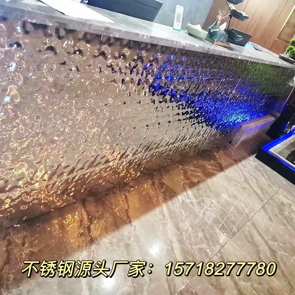 Set water corrugated stainless steel 8K mirror rose gold rugged plate metal black titanium alloy wave honeycomb panel machined