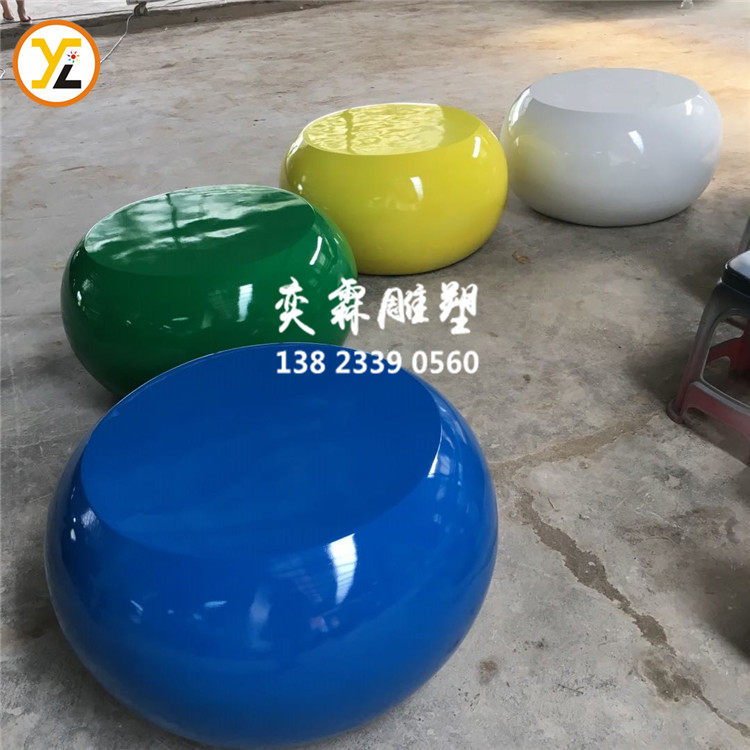 Spot glass fiber reinforced plastic drum stool fashion paint chair shopping mall beauty Chen leisure chair factory direct sales
