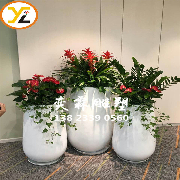 Combined GRP Planting Flower Bowl flower pot Flower Pot mall Decorative Building Pan Landscape Flower Pot Manufacturer Supply