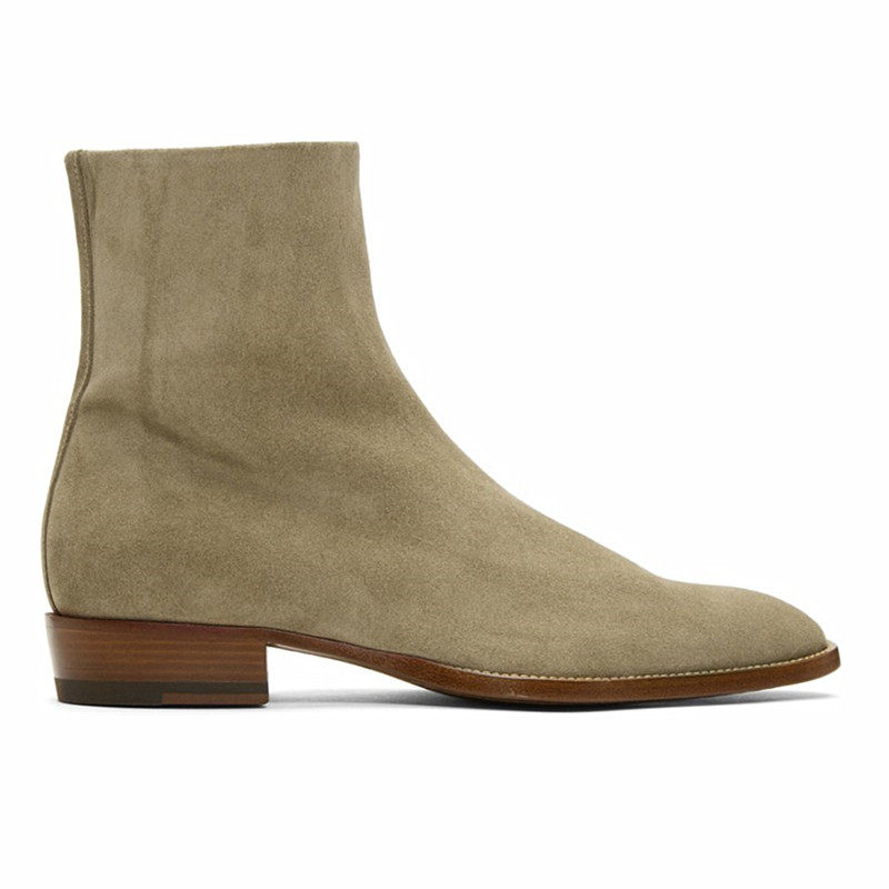 Chelsea boot male short boot Martin boots CHELSEA BOOT Inron lace with frosted genuine leather pointed high cylinder boots