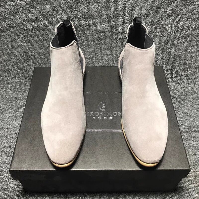 Челси сапоги 切尔西靴男英伦短靴马丁靴chelsea boot欧美拼色真皮尖头男士靴子 Cirosimon