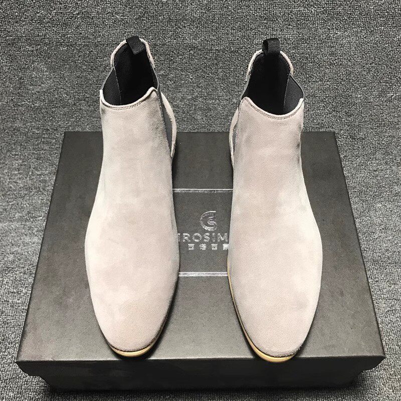 Челси сапоги 切尔西靴男英伦短靴马丁靴chelsea boot欧美拼色真皮尖头男士靴子 Cirosimon