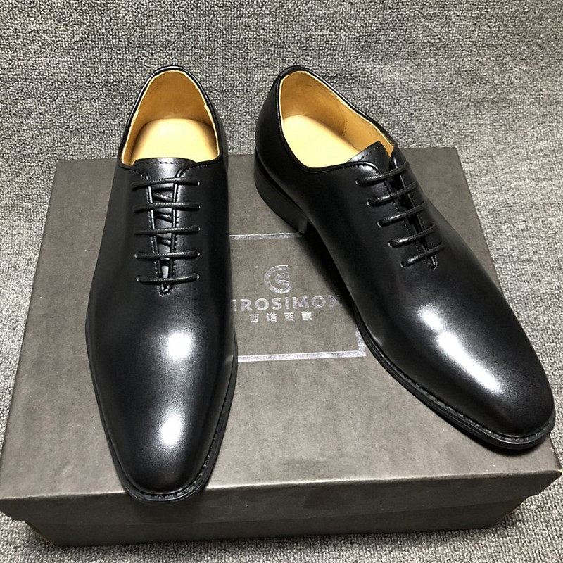 Block style men's shoes English leather tip of the leather curly Barby Men's leather shoes and Korean Business leisure shoes