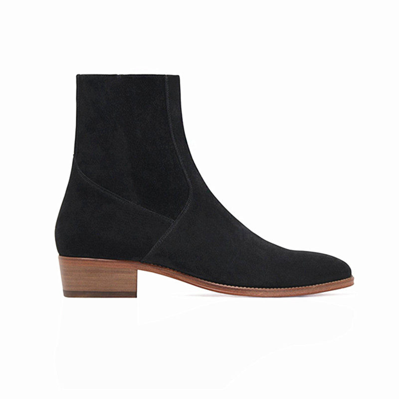 Chelsea boots men's leather short boots men's Martin boots CHELSEA BOOT British simple scrub zipper leather boots