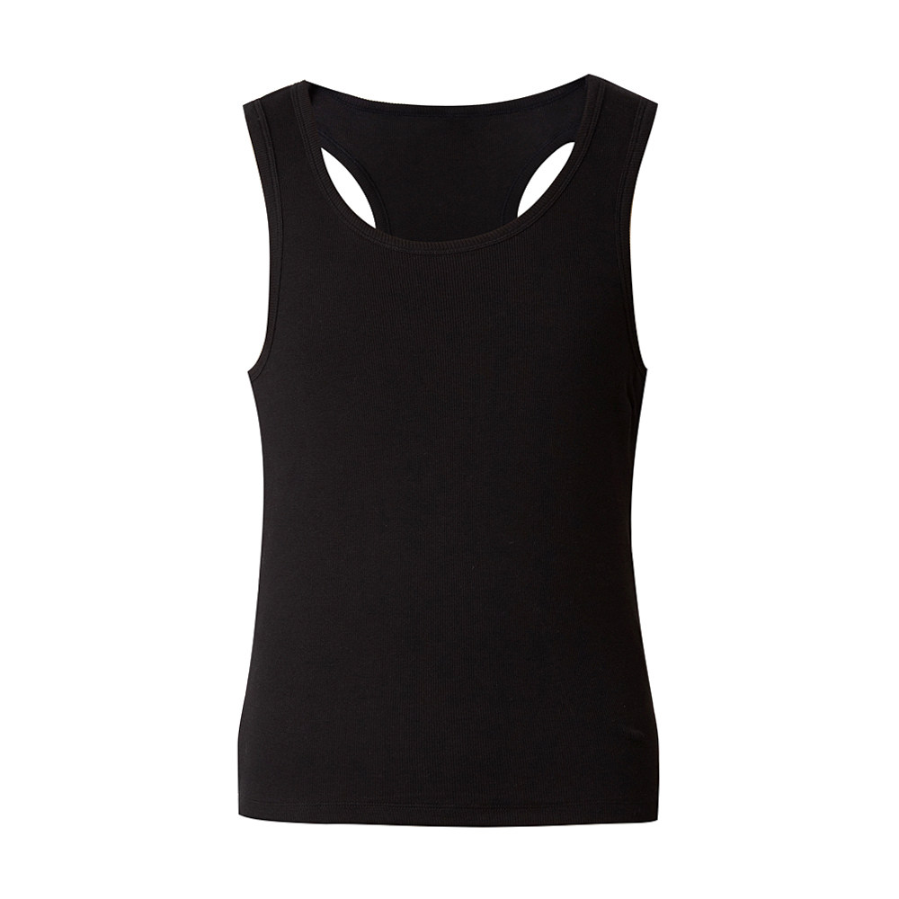 Metersbonwe underwear men's autumn simple and comfortable 2*2 ribbed round neck I-shaped vest 264060