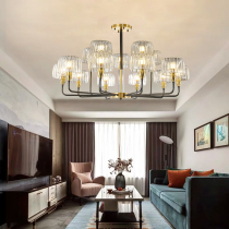 Post-modern simple copper chandelier light luxury American living room dining room bedroom creative personality Nordic Net red lamps