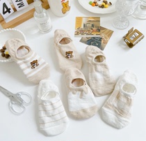 Invisible Socks Children Short Socks Summer Thin cute Japanese Tie Cartoon Little Bear Sweet Korean version Ins Chaosho Shallow Boat Socks