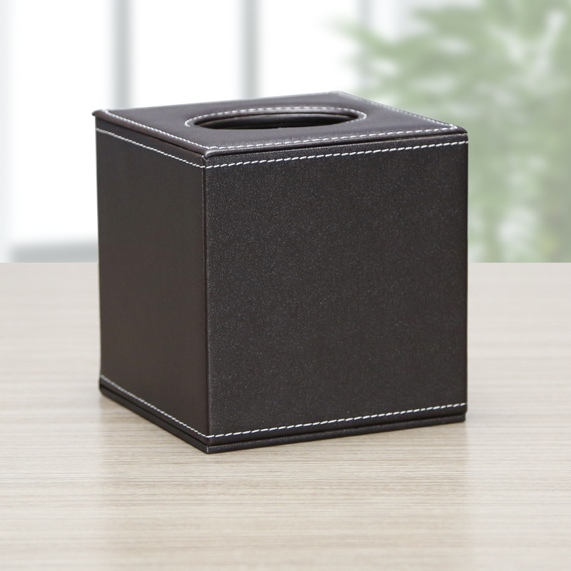 Business European-style creative classic square leather leather roll toilet tissue roll napkin bucket high-end fashion tissue box