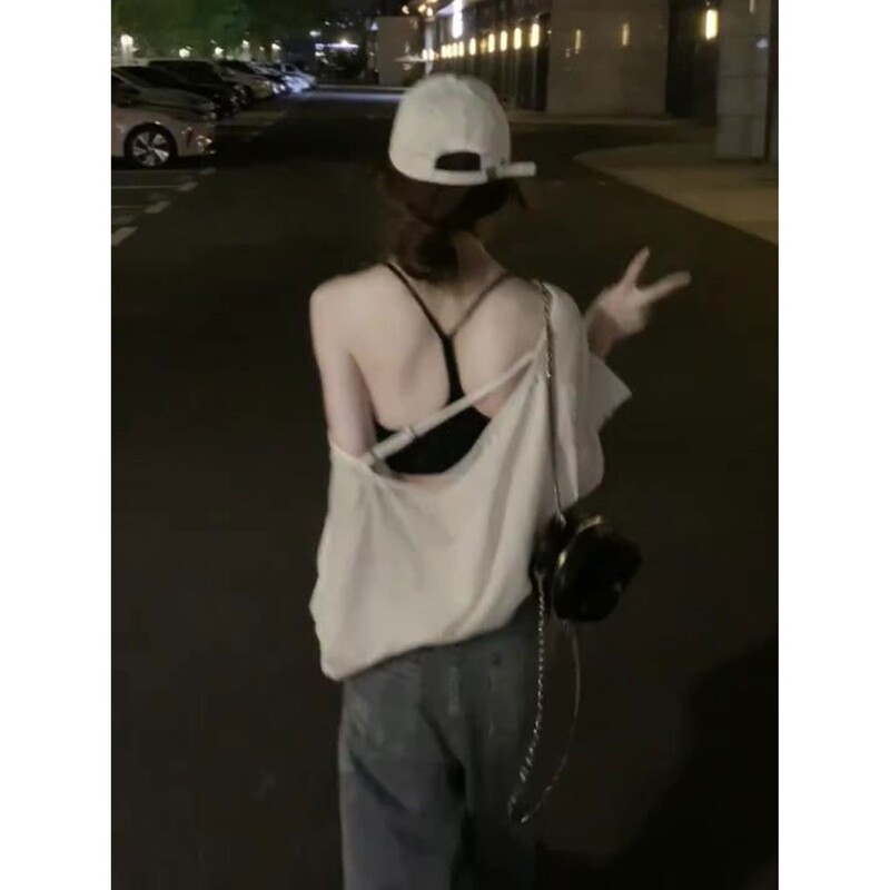 Purely Sexy Hot Girl Style Off-Shoulder Sun Protection Blouse for Women, New Summer Style with Hollow Back, Thin Air-Conditioning Shirt, Long-Sleeved T-Shirt Top