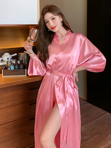 Летний шелковый кружевной банный халат, изысканный стиль