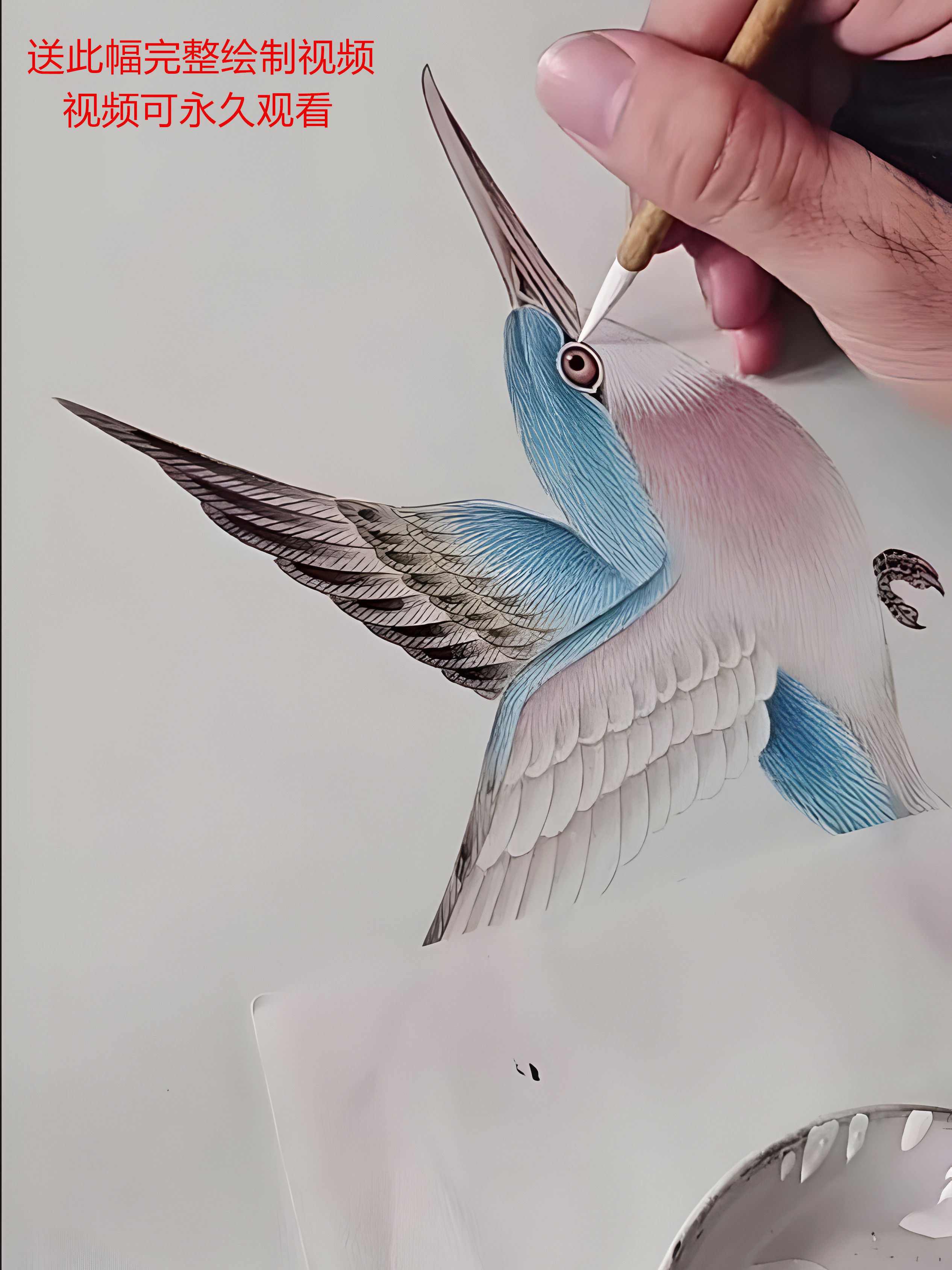 工笔画白描底稿：四尺荷花翠鸟，国画初学者的福音！-书法绘画学习套装