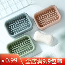 Creative large soap box thick double layer plastic drain soap box bathroom laundry soap tray soap holder