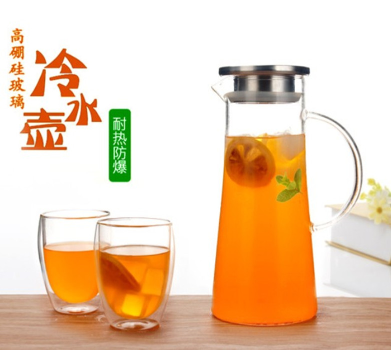 Summer household glass cold kettle cold water cup large capacity thickened high temperature cold kettle flower teapot juice pot