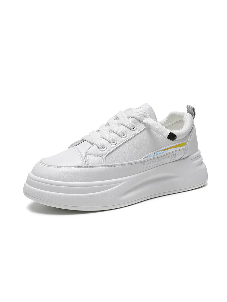 Broken code clearance Gemeiqi white shoes women's shoes new thick-soled round-toe heightening sneakers versatile casual sports shoes trend