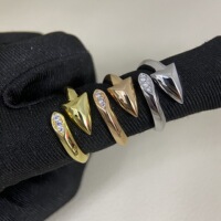26 New Smooth Marquise Diamond Ring Women's Niche High-end Light Luxury Index Finger Ring Opening Adjustable Ring