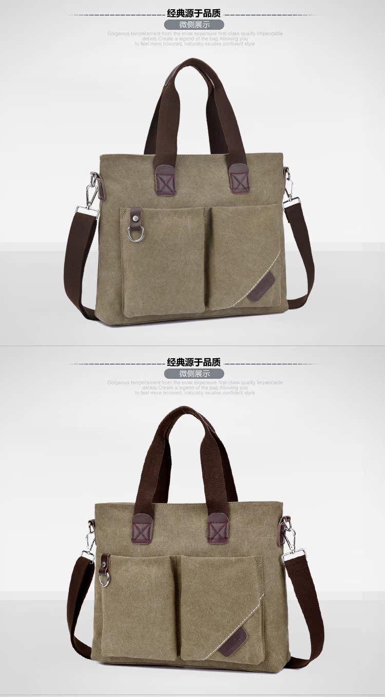 Túi vải thủy triều nam túi xách kinh doanh bình thường vali túi Messenger đa chức năng iPad tablet bag 14 inch túi nam đeo chéo