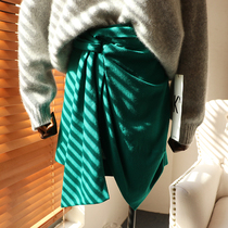 CM Cest moi got romantic Japanese imported fabric big-name design mid-waist wool skirt spot