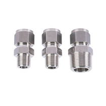 316L stainless steel ferrule through intermediate connector outer wire 1 4-Φ1 4mm straight through double ferrule high-end grinding