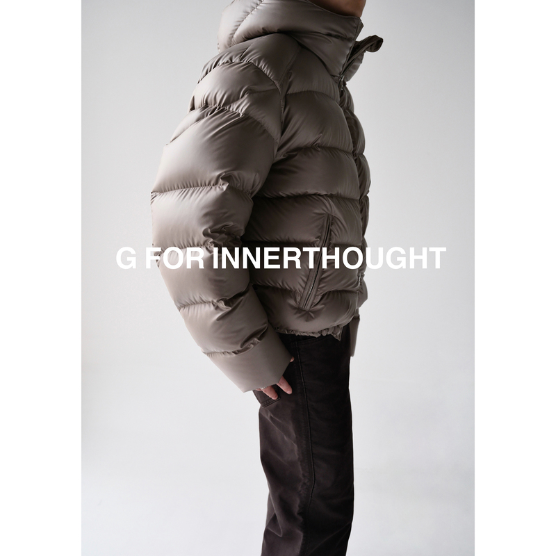 G for Innerthought Ultra-Light Three-Proof White Goose down Hoodie Bread-Style down Jacket Winter Short Coat