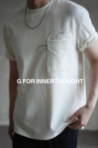 G FOR INNERTHOUGHT) Lindis wool blended kapok luxury soft and skin-friendly printed pocket T-shirt