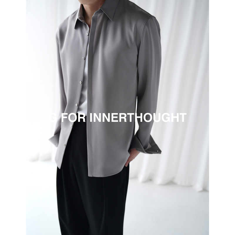 G for Innerthought | Japanese Imported Triacetate Wrinkle-Resistant Easy-Care Triacetate Collared Shirt