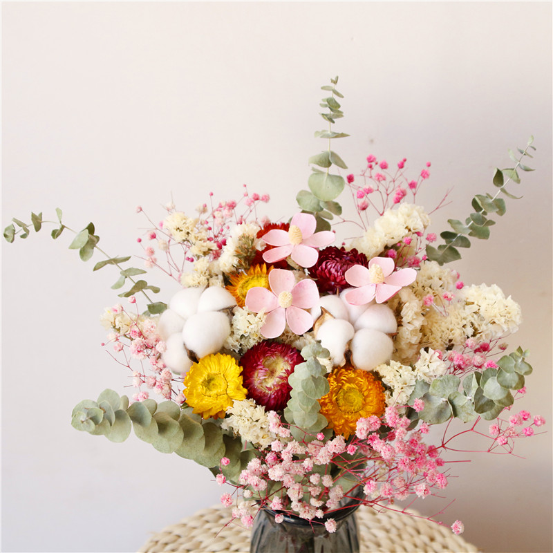 Dried flower arrangement immortal full of stars do not forget my daisy bouquet flowers Yunnan dried flower base straight hair home floral art