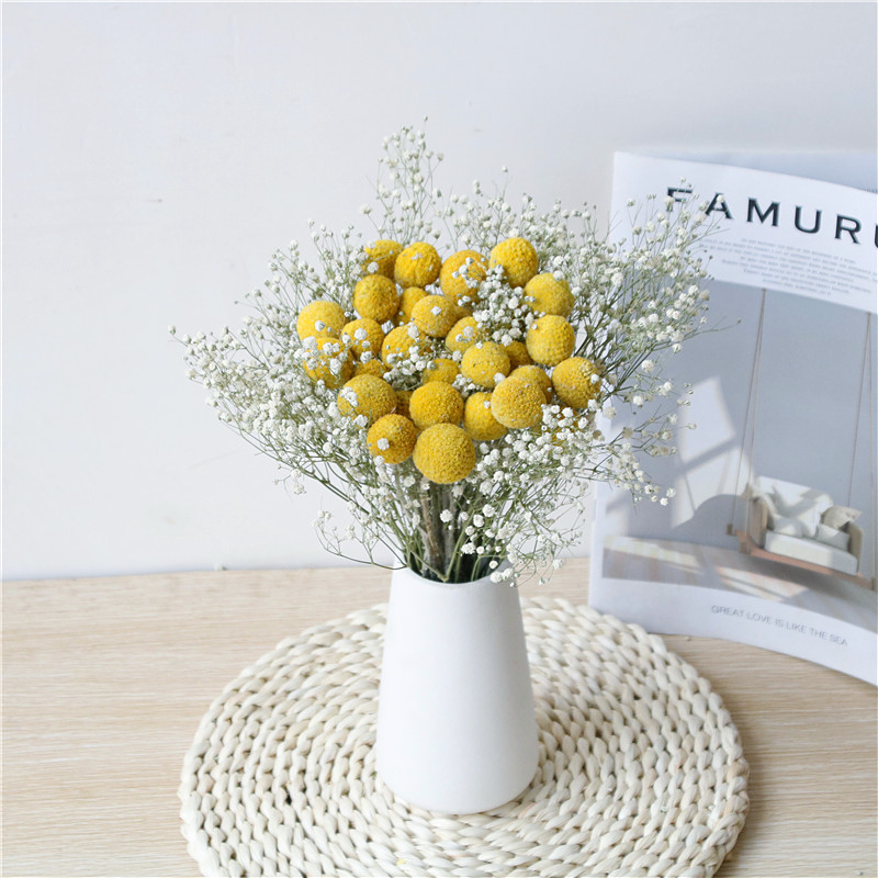 Gypsophila gypsophila golden ball dried flower bouquet home furnishings living room decoration ornaments net red dried flower shooting props bouquet