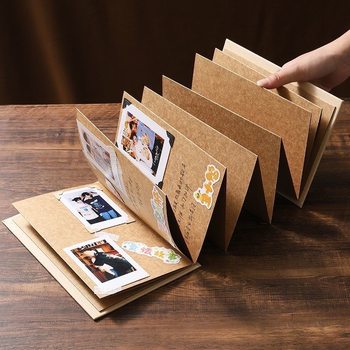 Organ folding diy photo album, three-dimensional book, homemade blank handmade couple, friends and besties commemorative creative gift