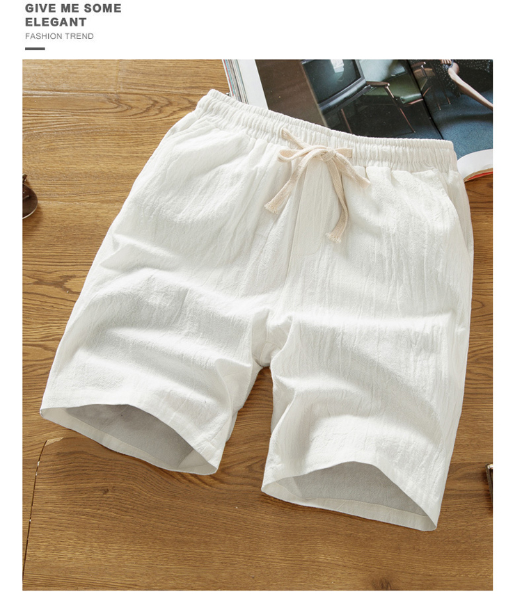 Pajama quần nam mùa hè phần mỏng cotton năm điểm home shorts quần lớn đầu mùa hè kích thước lớn lỏng quần linen