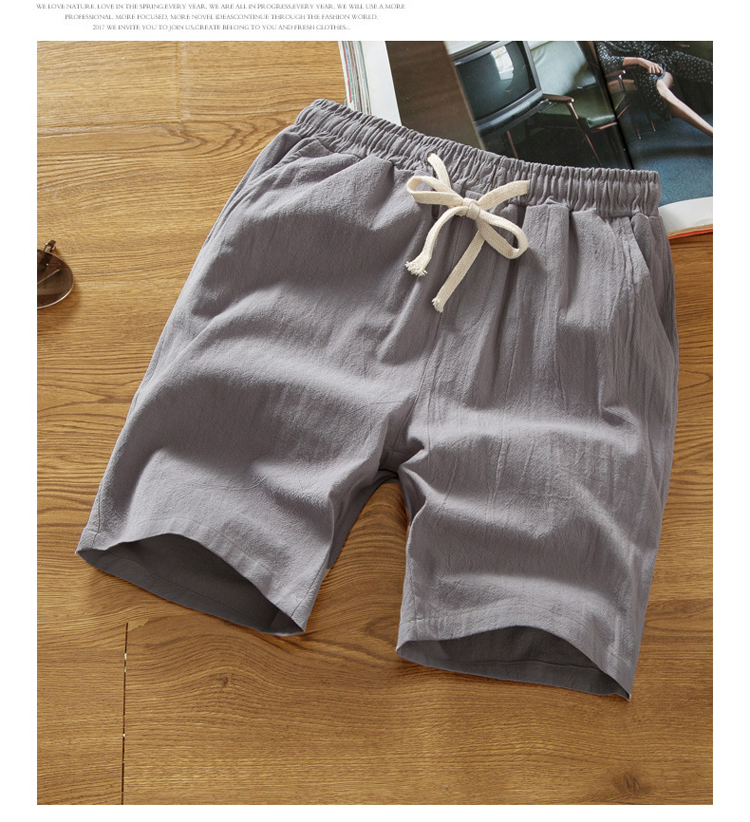 Pajama quần nam mùa hè phần mỏng cotton năm điểm home shorts quần lớn đầu mùa hè kích thước lớn lỏng quần linen