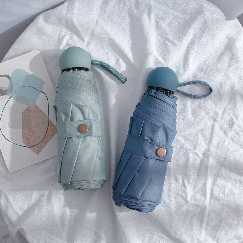 Five-fold umbrella mini pocket folding sunny and rainy dual-use parasol small and portable sun protection and UV protection female sun umbrella