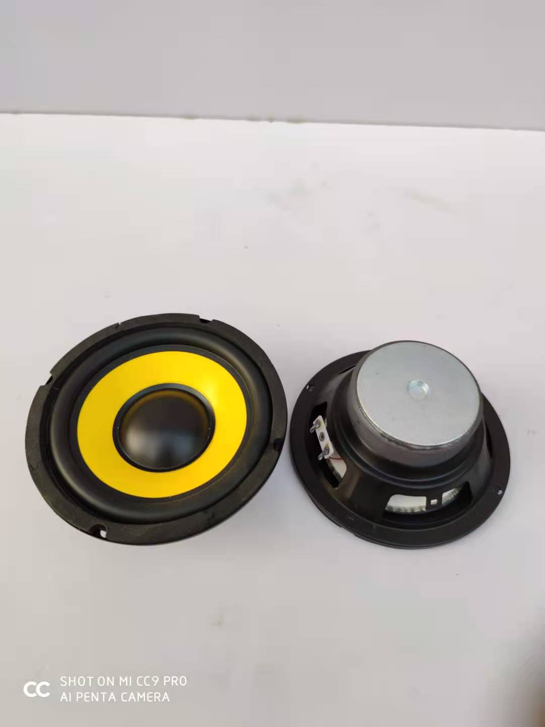 Factory handling appearance with imperfections 5 inch yellow pelvic horn 5 inch speaker and horn bass horn
