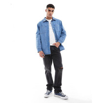 UK 09 11 24 trend-oriented mens new style lapel denim long-sleeved shirt