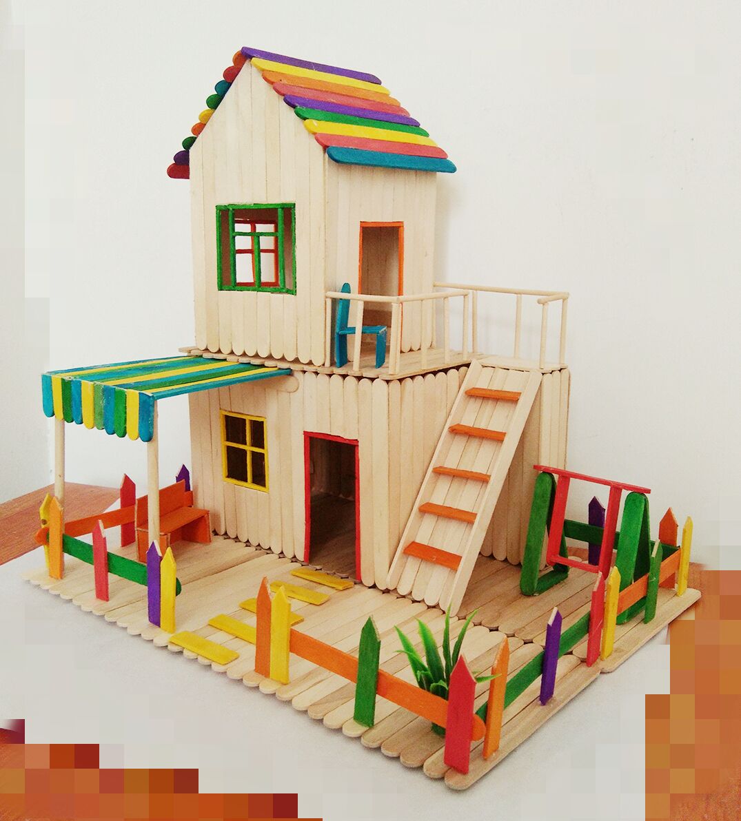 Ice Cream Stick Popsicle Stick Handmade Diy House Cabin Making
