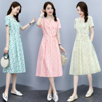 Hangzhou Four season Qingsuhang womens dress 2022 Summer new cotton Twist Flowers Dress Design Sense small crowddress
