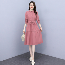Four Seasons Green Woman Dress New Hangzhou 2022 Spring Dress Cotton Numb floral long sleeve dress Dress Cashew Slim Temperament Skirt
