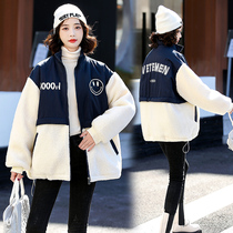 Four Seasons Green Woman Dress New Hangzhou 2021 Lamb Suede Thickening of Lazy Wind Bf Jacket Chic Tide Card Blouse