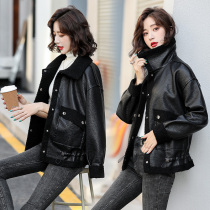 Four Seasons Green Women Dress New Hangzhou 2021 Winter Fashion Casual 100 Lap Lap Ring Fur One-piece Leather Coat Jacket