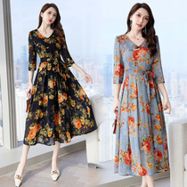 Four Seasons Green Women Dress New Hangzhou 2022 Springtime Cotton Hemp Korean Version Temperament Skirt Collection Waist Display Slim Snowspun Dress