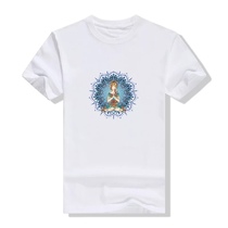 Spring Summer New Aiyangg Yoga Short Sleeve White Yoga Elemental Creative T-shirt 100 Hitch a tavern dress