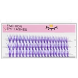 Сиреневые накладные ресницы, комиксы для наращивания для ресниц, отдельные пучки ресниц, лиса, енот