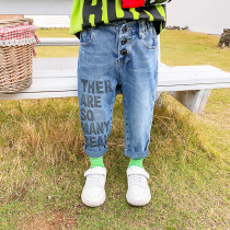 (20% off for 1 piece)Boys jeans spring and autumn 2021 Korean childrens clothing childrens pants Western style big childrens spring boys